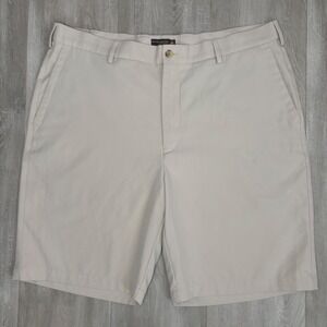 Peter Millar Crown Sport Mens Khaki Tan Performance Golf Shorts Size 36